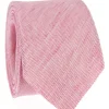 Cravate rose en lin et coton Verone