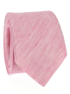 Cravate rose en lin et coton Verone