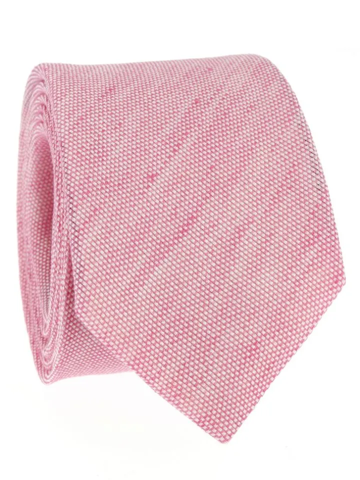 Cravate rose en lin et coton Verone
