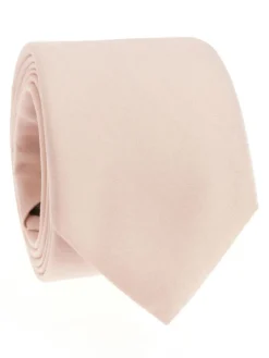 Cravate rose nude en soie Amalfi