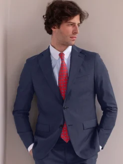 Cravate rouge motif rosace