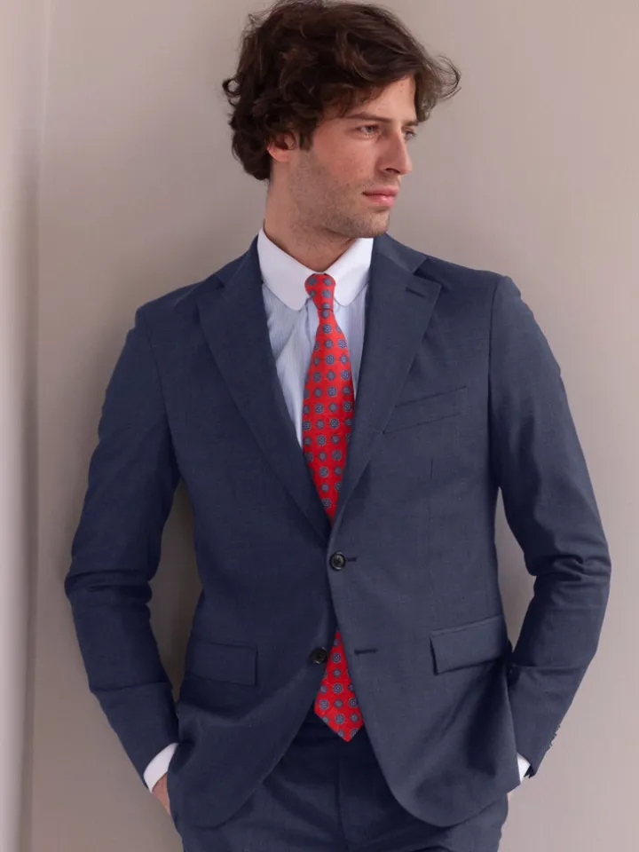 Cravate rouge motif rosace