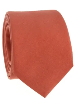 Cravate terracotta en soie Amalfi
