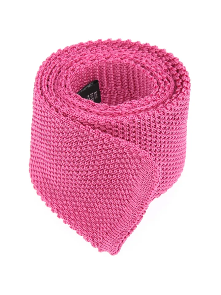 Cravate tricot rose vif Monza