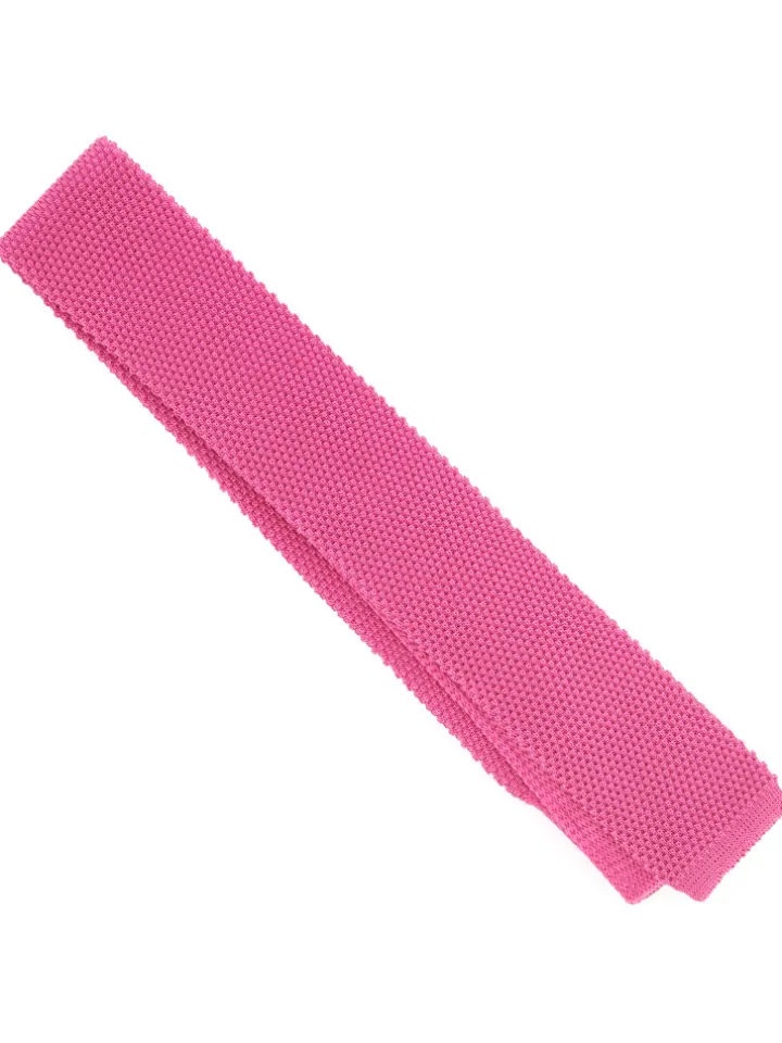 Cravate tricot rose vif Monza