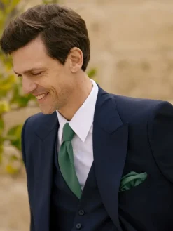 Cravate vert anglais en soie Amalfi