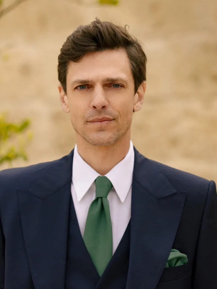 Cravate vert anglais en soie Amalfi