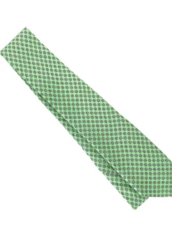 Cravate vert d'eau à motif floral blanc