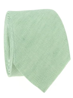 Cravate vert eucalyptus en lin et coton Verone