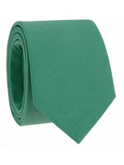 Cravate vert menthe en coton Sorrente