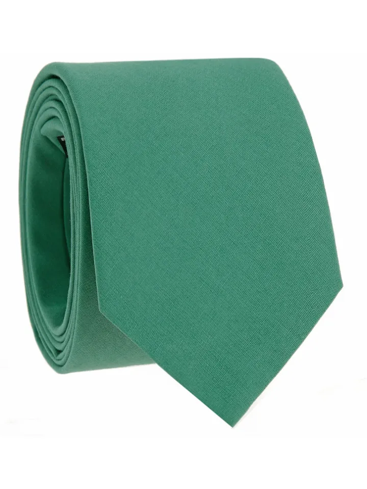 Cravate vert menthe en coton Sorrente