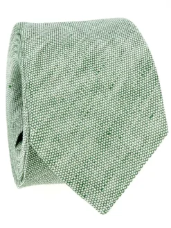 Cravate vert olive en lin et coton Verone