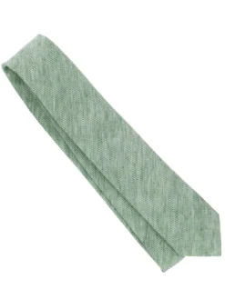 Cravate vert olive en lin et coton Verone