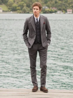 Gilet homme en laine mélangée bleu marine