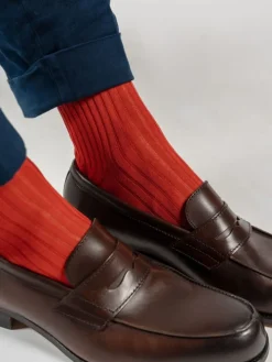 Mi-bas fil d'Écosse rouge passion