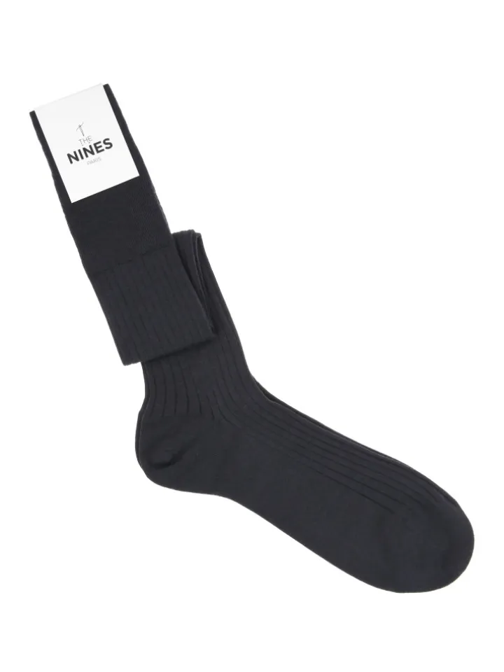 Mi-bas laine vierge gris acier
