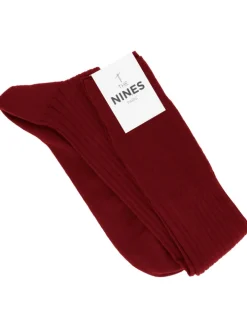 Mi-bas laine vierge rouge carmin