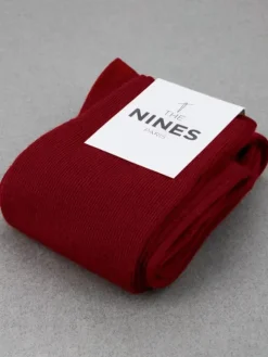 Mi-bas laine vierge rouge carmin