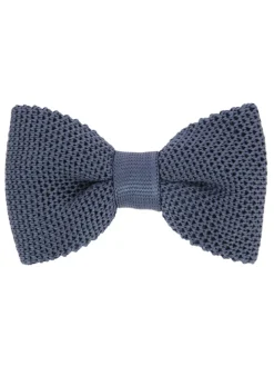 Noeud papillon gris bleuté en tricot de soie Monza