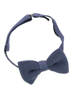 Noeud papillon gris bleuté en tricot de soie Monza