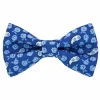 Noeud papillon motif cachemire et fleurs bleu
