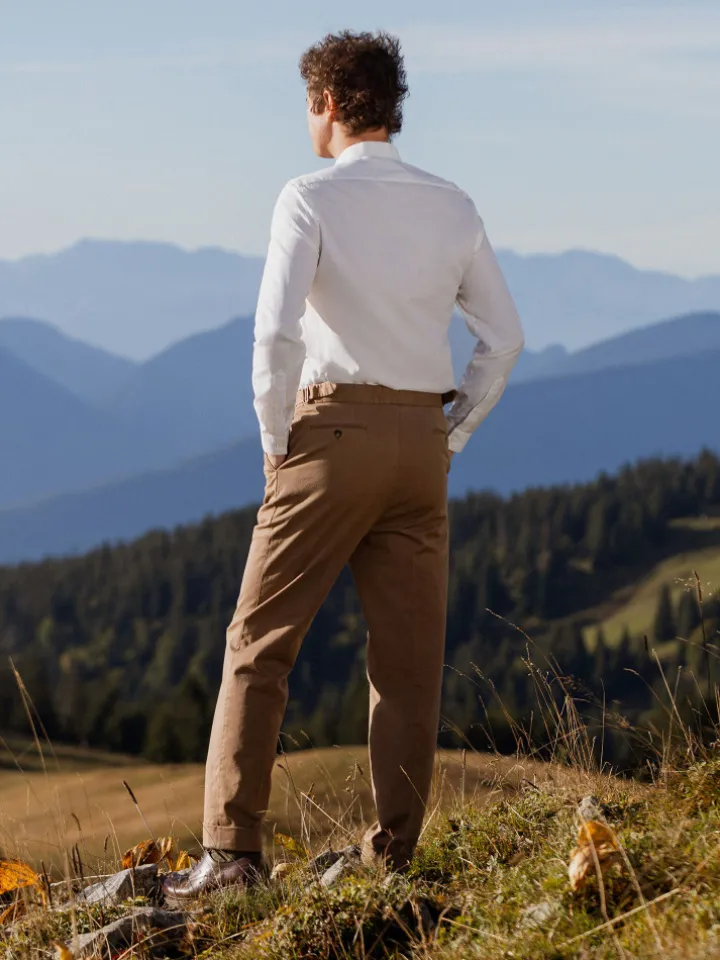 Pantalon à pinces havane - Bilbao