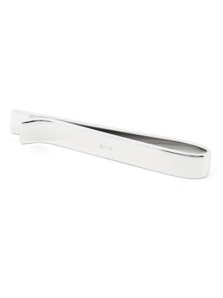 Pince à cravate argent massif et onyx Toledo