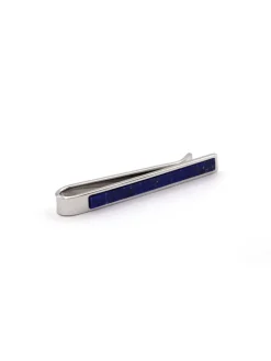 Pince à cravate argent massif et lapis lazuli Toledo