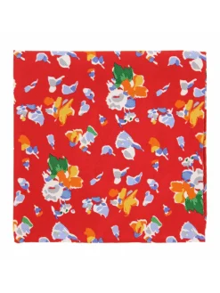 Pochette de costume à fleurs rouge