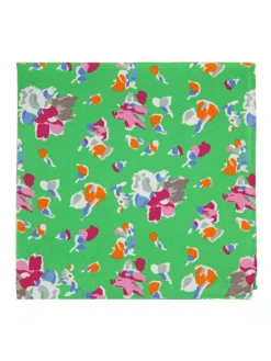 Pochette de costume à fleurs vert