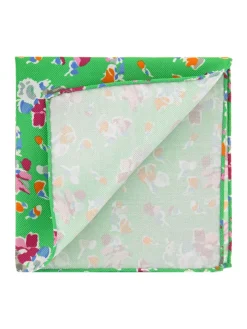 Pochette de costume à fleurs vert