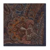 Pochette de costume à motif cachemire en laine réversible bleue