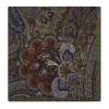 Pochette de costume à motif cachemire en laine réversible vert kaki