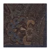 Pochette de costume à motif cachemire en laine réversible bleue et grise