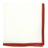 Pochette de costume en lin blanc avec ourlet terre battue
