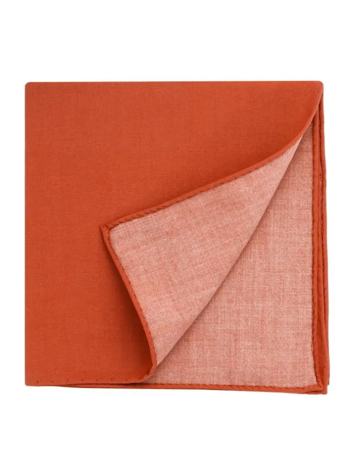 Pochette de costume en soie terracotta Amalfi