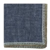 Pochette de costume en soie réversible bleu marine et beige