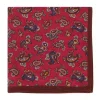 Pochette de costume en soie rouge à motifs paisley
