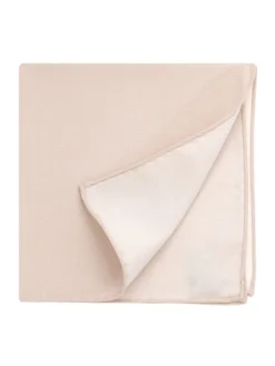 Pochette de costume en soie rose nude Amalfi
