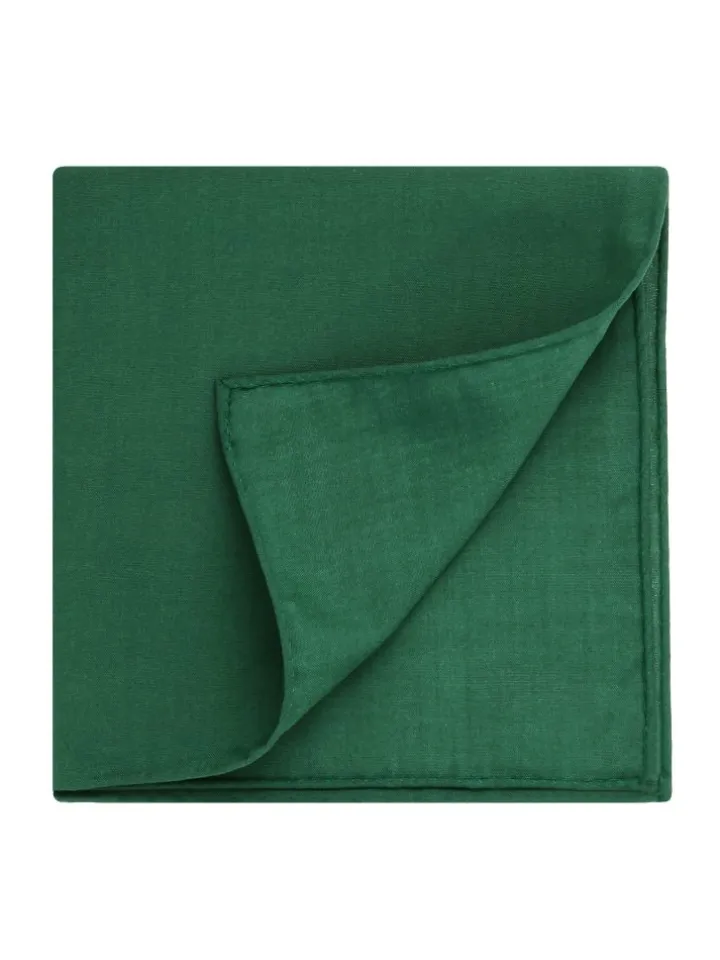 Pochette de costume en soie vert anglais Amalfi