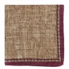 Pochette de costume en soie réversible beige et bordeaux