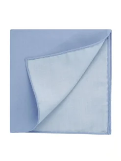 Pochette de costume en soie bleu ciel Amalfi