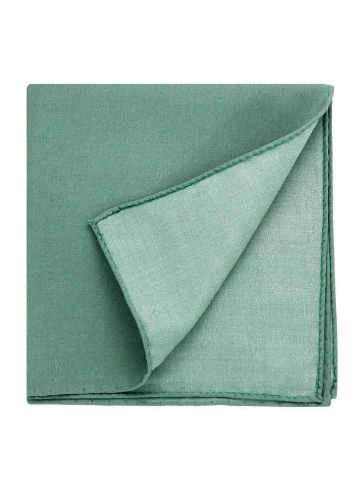Pochette de costume en soie vert basilic Amalfi