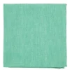 Pochette de costume verte en soie et lin nattés Bergame