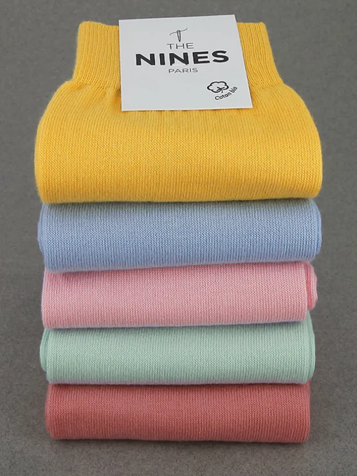 Semainier chaussettes coton bio - couleurs pastel