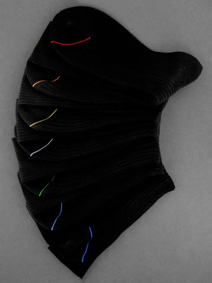 Semainier chaussettes fil d'Écosse noir - 7 days