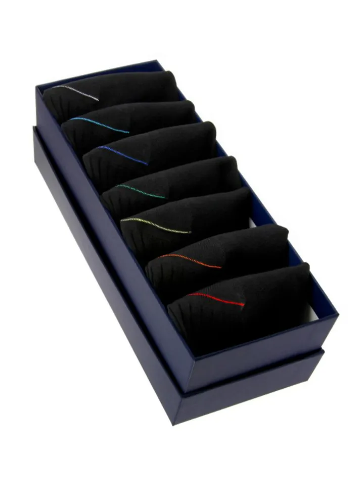 Semainier chaussettes fil d'Écosse noir - 7 days