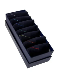 Semainier chaussettes fil d'Écosse bleu marine - 7 days