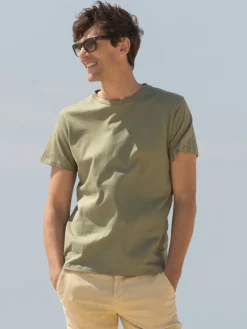 T-shirt en lin et coton bio vert sauge