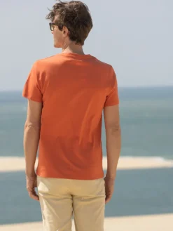T-shirt en lin et coton bio terracotta
